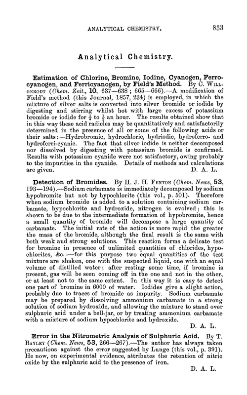 Analytical chemistry