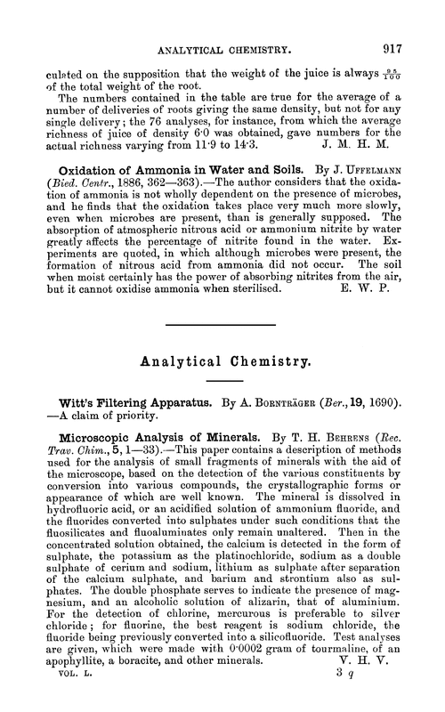 Analytical chemistry