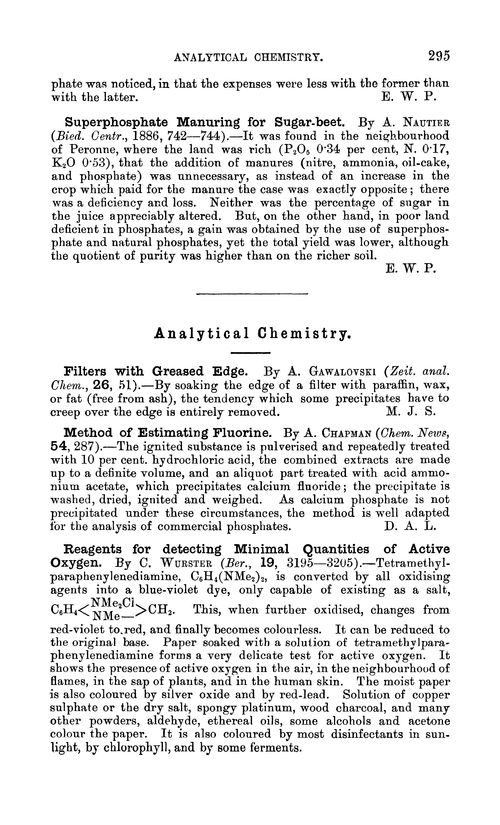 Analytical chemistry