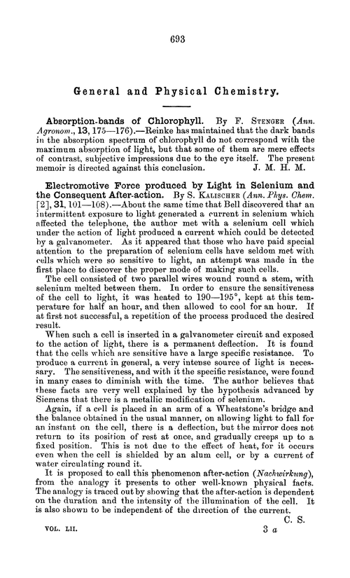 General and physical chemistry