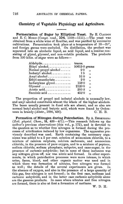 Chemistry of vegetable physiology and agriculture