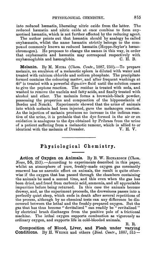Physiological chemistry