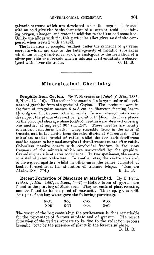 Mineralogical chemistry