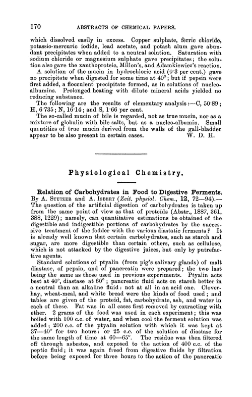 Physiological chemistry