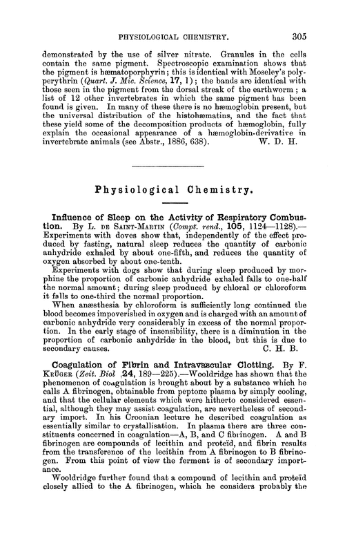 Physiological chemistry