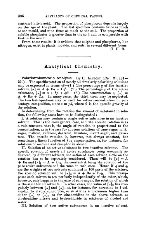 Analytical chemistry