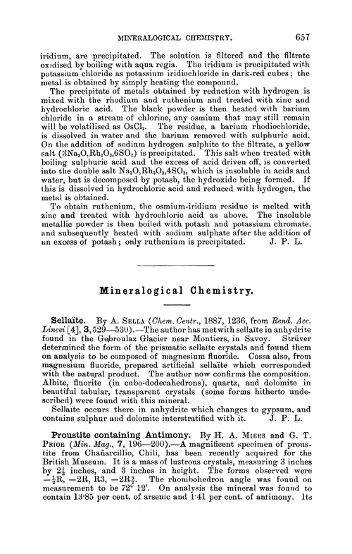 Mineralogical chemistry