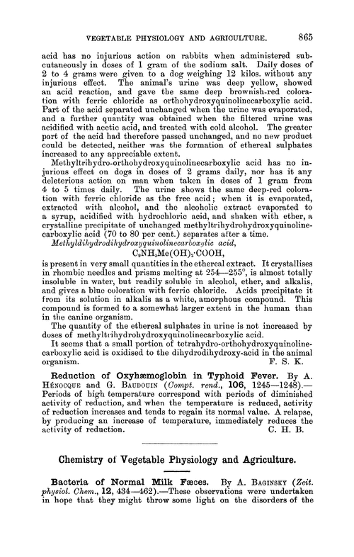 Chemistry of vegetable physiology and agriculture