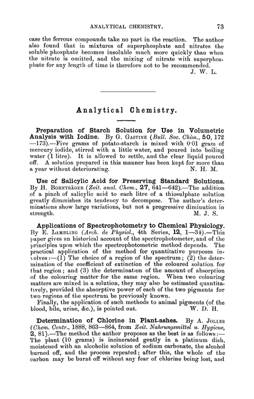 Analytical chemistry