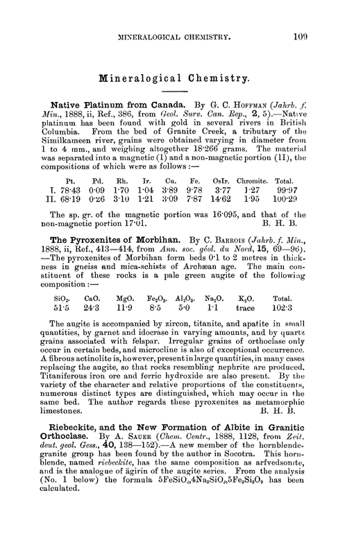 Mineralogical chemistry
