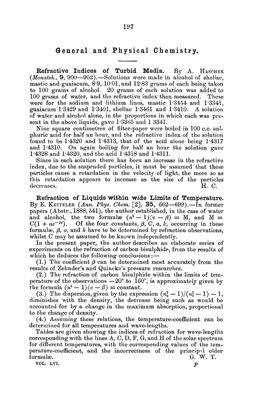 General and physical chemistry