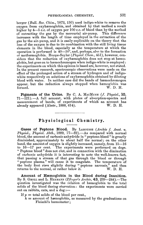 Physiological chemistry