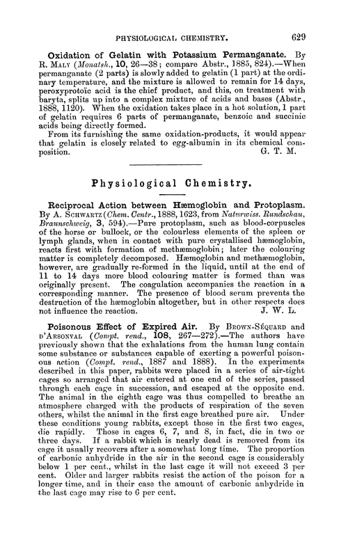 Physiological chemistry