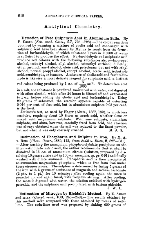 Analytical chemistry