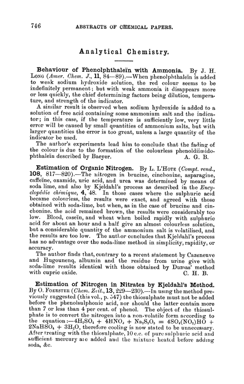 Analytical chemistry
