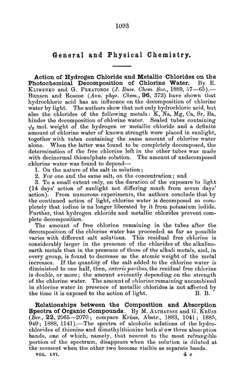 General and physical chemistry