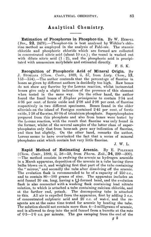 Analytical chemistry
