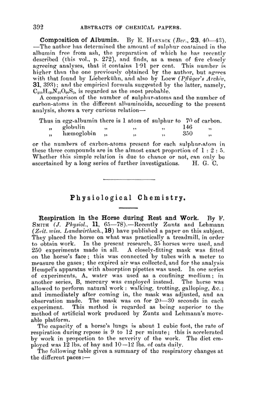 Physiological chemistry