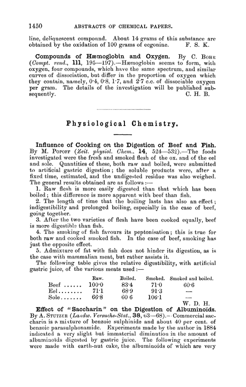 Physiological chemistry