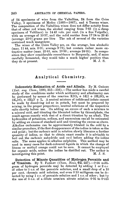 Analytical chemistry