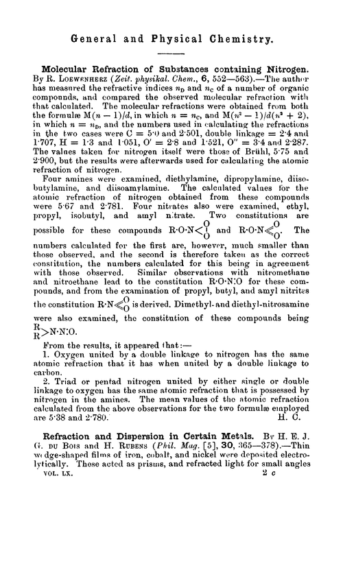 General and physical chemistry