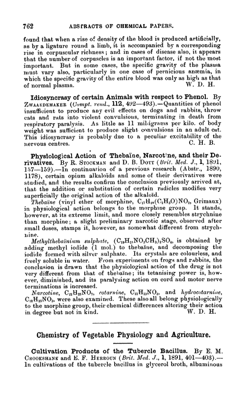 Chemistry of vegetable physiology and agriculture