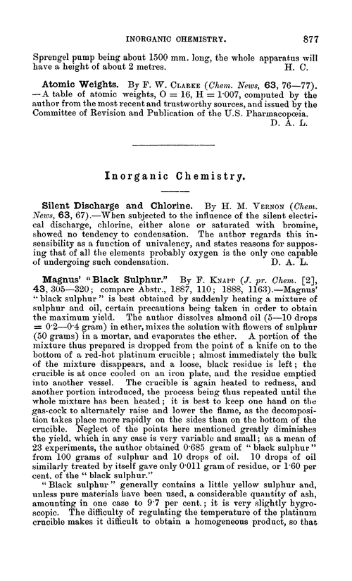 Inorganic chemistry