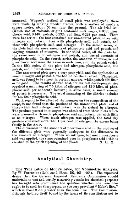 Analytical chemistry