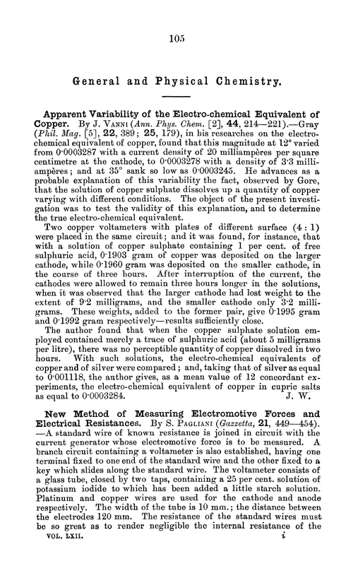 General and physical chemistry