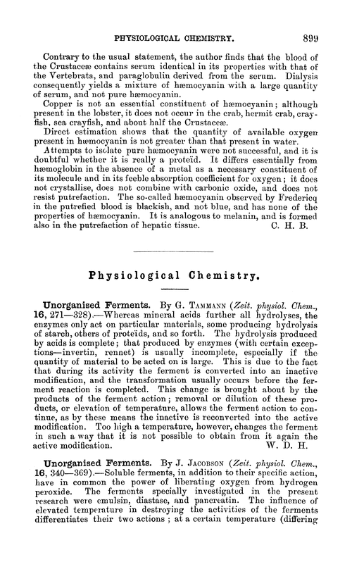 Physiological chemistry