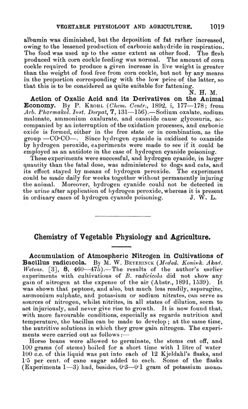 Chemistry of vegetable physiology and agriculture