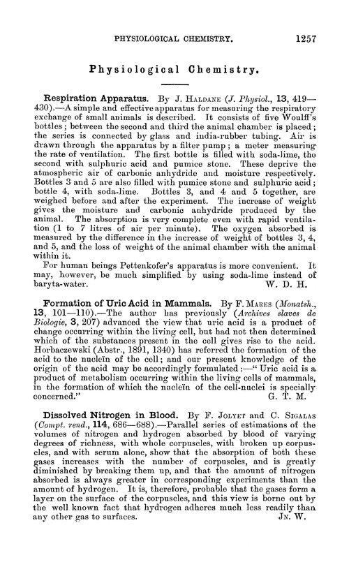 Physiological chemistry