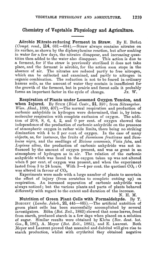 Chemistry of vegetable physiology and agriculture