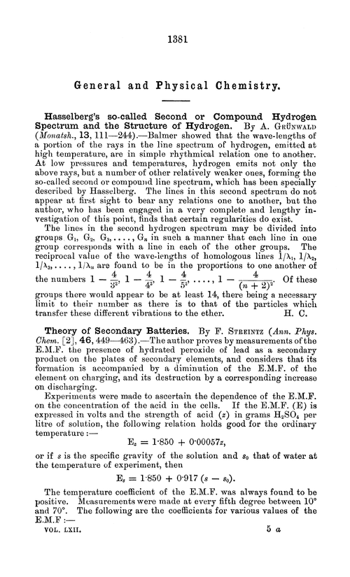 General and physical chemistry