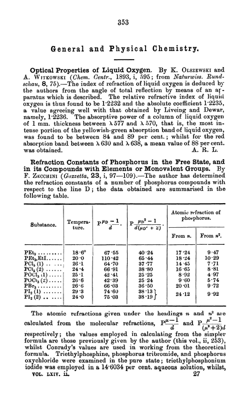 General and physical chemistry