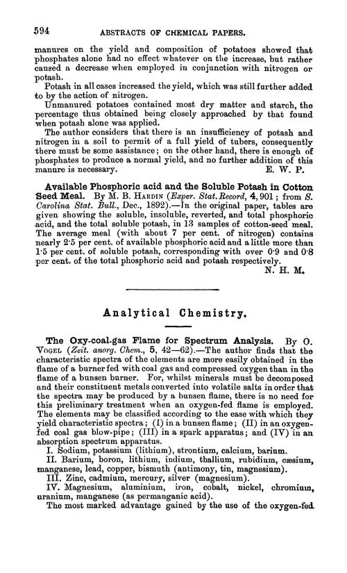 Analytical chemistry