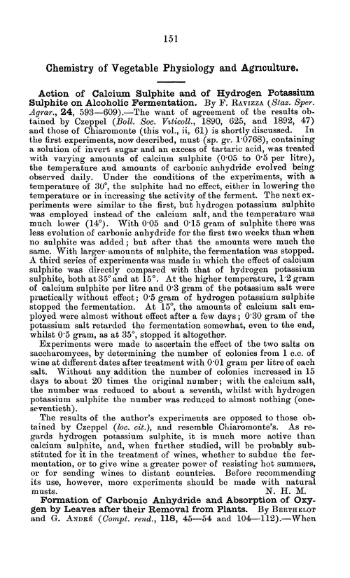 Chemistry of vegetable physiology and agriculture