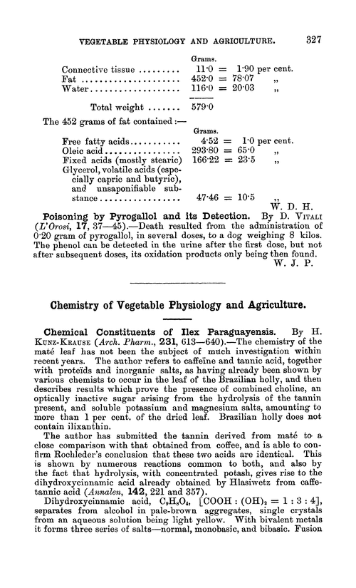 Chemistry of vegetable physiology and agriculture