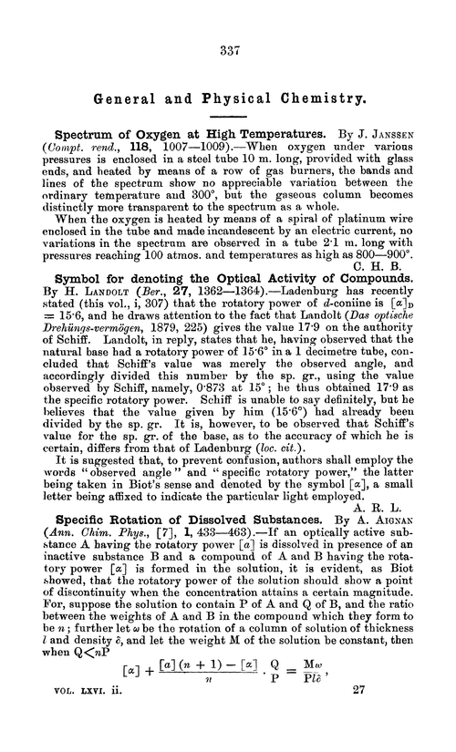 General and physical chemistry