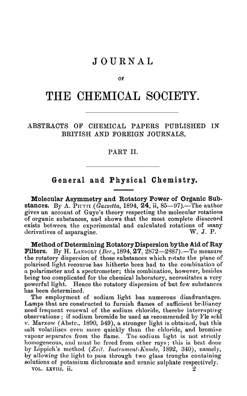 General and physical chemistry