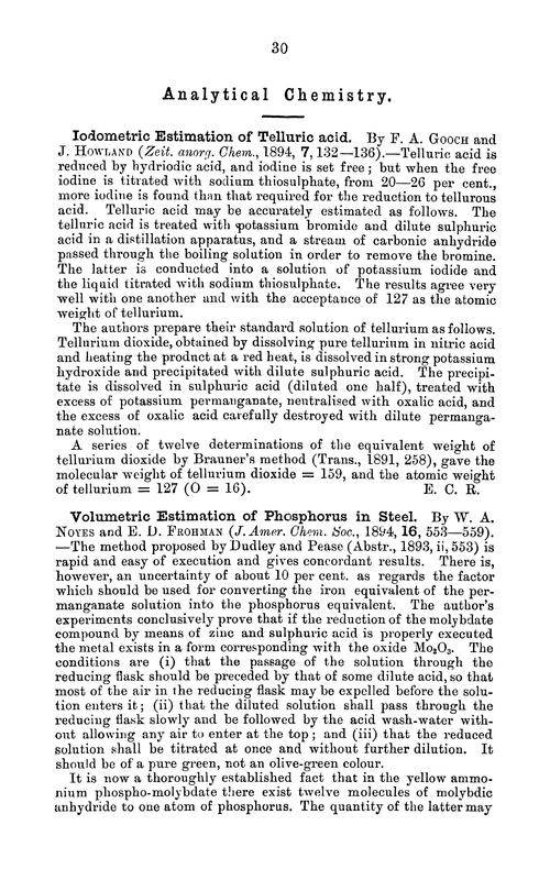 Analytical chemistry