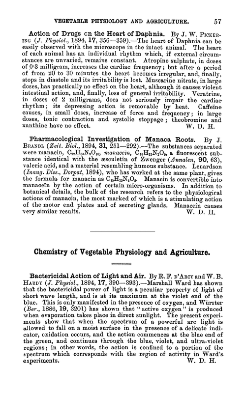 Chemistry of vegetable physiology and agriculture
