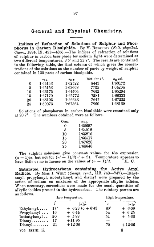 General and physical chemistry