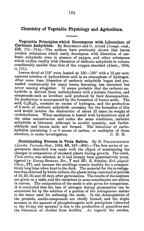 Chemistry of vegetable physiology and agriculture