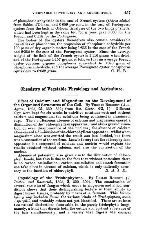 Chemistry of vegetable physiology and agriculture