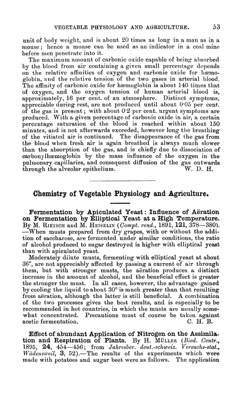 Chemistry of vegetable physiology and agriculture