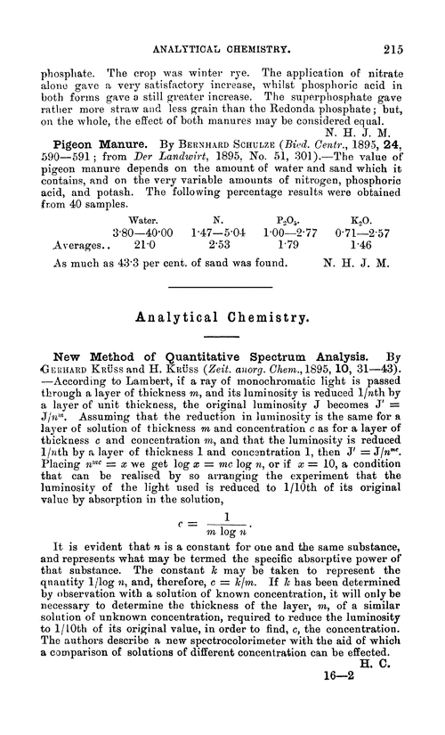 Analytical chemistry