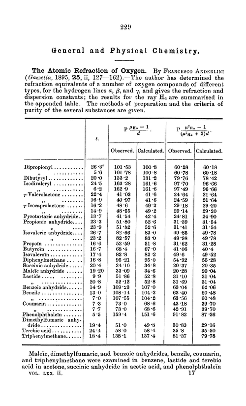 General and physical chemistry
