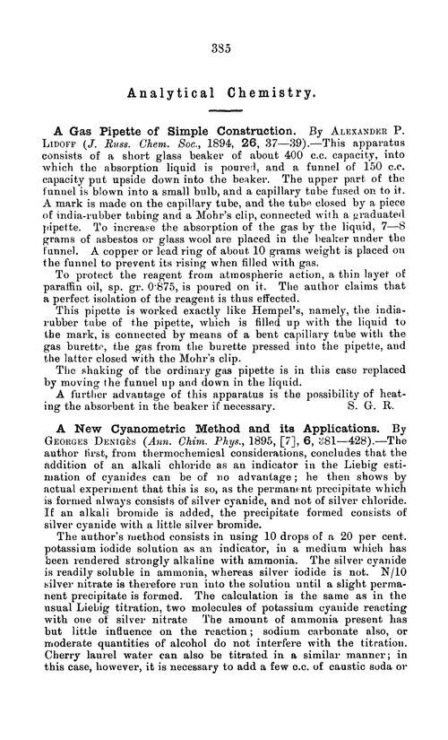 Analytical chemistry