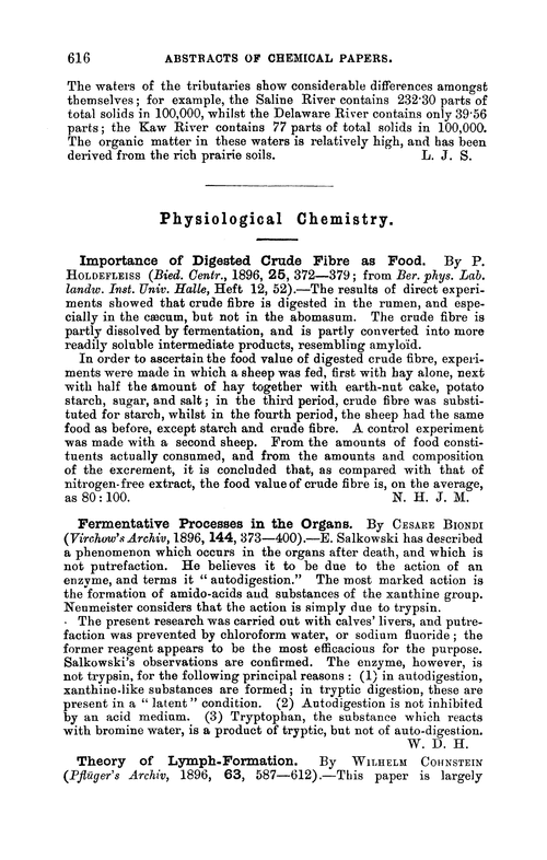 Physiological Chemistry Journal Of The Chemical Society